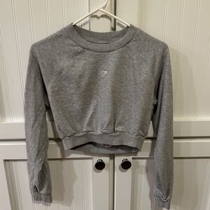 Gymshark Gray Cropped Fitted Sweatshirt